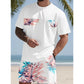 📢📢40% OFF !! ⏰Men's Graphic Print T-Shirt & Shorts Set