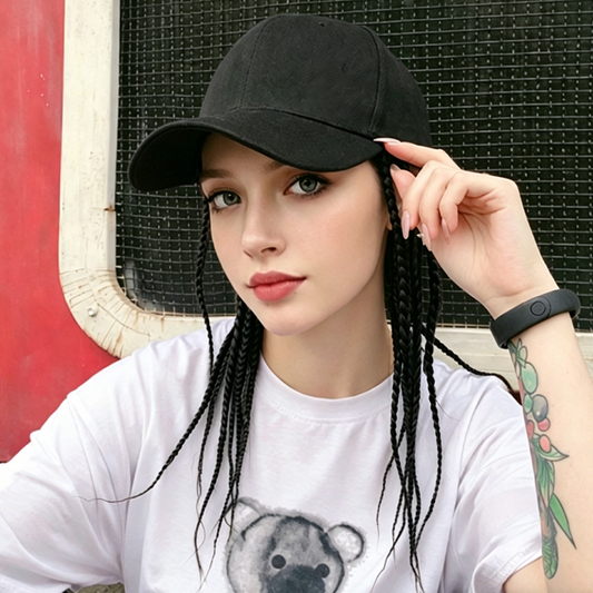 📢📢30% OFF !! ⏰Baseball Cap with Attached Braids