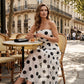 📢📢40% OFF !! ⏰Elegant Strapless Polka Dot Tiered Dress