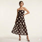 📢📢40% OFF !! ⏰Elegant Strapless Polka Dot Tiered Dress