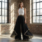 📢📢30% OFF !! ⏰Elegant Flowy Wide-Leg Pants with Gold Trim