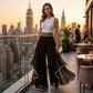 📢📢30% OFF !! ⏰Elegant Flowy Wide-Leg Pants with Gold Trim