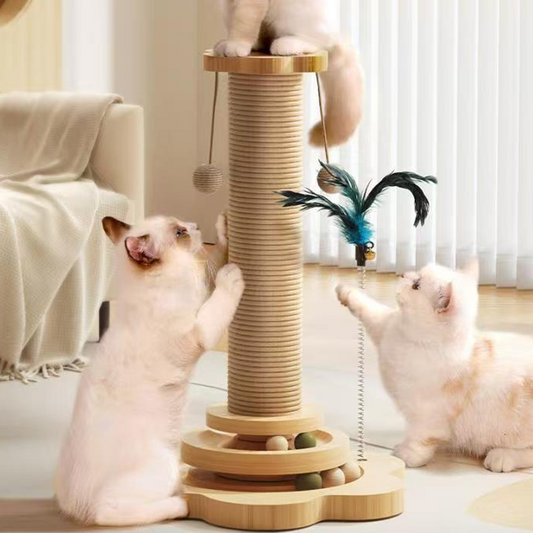 📢📢40% OFF !! ⏰Multifunctional Cat Activity Center with Scratcher and Toys