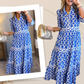 📢📢40% OFF !! ⏰Women’s Geometric Print V-Neck Maxi Dress