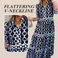 📢📢40% OFF !! ⏰Women’s Geometric Print V-Neck Maxi Dress