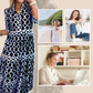 📢📢40% OFF !! ⏰Women’s Geometric Print V-Neck Maxi Dress