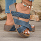 📢📢50% OFF !! ⏰Women's Criss-Cross Woven Strap Wedge Sandals