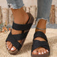 📢📢50% OFF !! ⏰Women's Criss-Cross Woven Strap Wedge Sandals