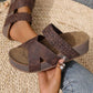 📢📢50% OFF !! ⏰Women's Criss-Cross Woven Strap Wedge Sandals