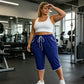 📢📢50% OFF !! ⏰[Plus Size] Solid Color Striped Trim Drawstring Waist Shorts