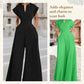 📢📢40% OFF !! ⏰Women's V-Neck Short Sleeve Wide-Leg Jumpsuit
