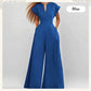 📢📢40% OFF !! ⏰Women's V-Neck Short Sleeve Wide-Leg Jumpsuit