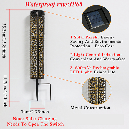 📢📢40% OFF !! ⏰Solar Powered Garden Stake Light with Hollow-Carved Pattern