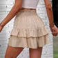 📢📢40% OFF !! ⏰Solid Color Stretch Waist Layered Short Skirt