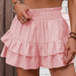 📢📢40% OFF !! ⏰Solid Color Stretch Waist Layered Short Skirt