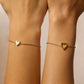 📢📢50% OFF !! ⏰2PCS Matching Heart Charm Bracelet Set