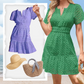 📢📢40% OFF !! ⏰Women's V-Neck Short Sleeve Hollow Out Dress