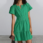 📢📢40% OFF !! ⏰Women's V-Neck Short Sleeve Hollow Out Dress