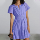 📢📢40% OFF !! ⏰Women's V-Neck Short Sleeve Hollow Out Dress