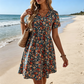 📢📢40% OFF !! ⏰Women's Summer Floral V-Neck Short Sleeve Dress