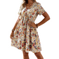 📢📢40% OFF !! ⏰Women's Summer Floral V-Neck Short Sleeve Dress