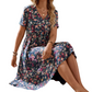 📢📢40% OFF !! ⏰Women's Summer Floral V-Neck Short Sleeve Dress
