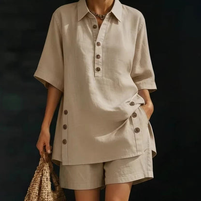 📢📢50% OFF !! ⏰Women's Summer Relaxed Fit Top and Shorts Set