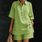 📢📢50% OFF !! ⏰Women's Summer Relaxed Fit Top and Shorts Set