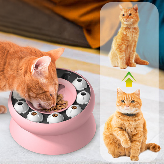 📢📢50% OFF !! ⏰Rotating Food Dispenser & Brain Game for Cats