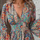 📢📢50% OFF !! ⏰Women's Elegant Paisley Print V-Neck Flared Sleeve Dress