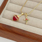 📢📢50% OFF !! ⏰Sacred Heart & Rose Cross Pendant Necklace