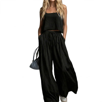 📢📢50% OFF !! ⏰Women's Crop Top & Wide-Leg Pants 2-Piece Set