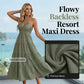 📢📢50% OFF !! ⏰Women's Halter Neck Backless Tiered Maxi Dress
