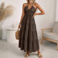 📢📢50% OFF !! ⏰Women's Halter Neck Backless Tiered Maxi Dress