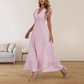 📢📢50% OFF !! ⏰Women's V-Neck Smocked High Waist Maxi Dress