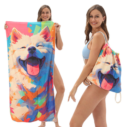 📢📢35% OFF !! ⏰2-in-1 Printed Beach Towel Backpack