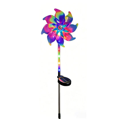 📢📢35% OFF !! ⏰Solar Powered Rainbow Pinwheel Garden Light