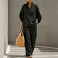 📢📢40% OFF !! ⏰Women's Stand-Up Collar Top & Wide-Leg Pants Set