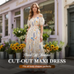 📢📢35% OFF !! ⏰Floral Off-Shoulder Cut-Out Maxi Dress