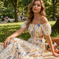 📢📢35% OFF !! ⏰Floral Off-Shoulder Cut-Out Maxi Dress