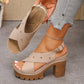 📢📢35% OFF !! ⏰Chunky Heel Platform Sandals for Summer
