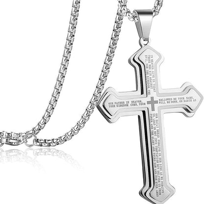 📢📢50% OFF !! ⏰Men's Lord's Prayer Cross Necklace