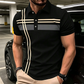 📢📢50% OFF !! ⏰Men's Striped Short Sleeve Collared Top