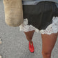 📢📢40% OFF !! ⏰Satin Lace Trim Shorts