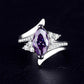 📢📢70% OFF !! ⏰Asymmetrical Marquise Cut Purple Zircon Ring