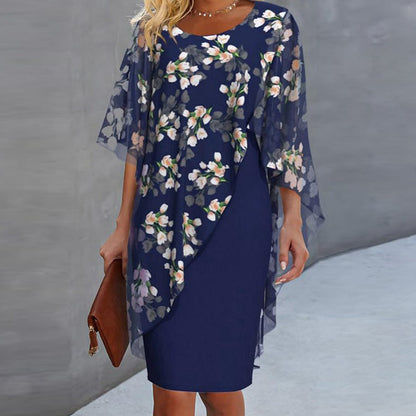 📢📢35% OFF !! ⏰Women's Elegant Floral Print Overlay & Dress Set