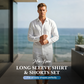 📢📢40% OFF !! ⏰Men's Linen Long Sleeve Shirt & Shorts Set