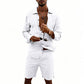 📢📢40% OFF !! ⏰Men's Linen Long Sleeve Shirt & Shorts Set