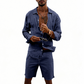 📢📢40% OFF !! ⏰Men's Linen Long Sleeve Shirt & Shorts Set