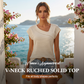 📢📢40% OFF !! ⏰Women's Asymmetrical V-Neck Ruched Solid Top
